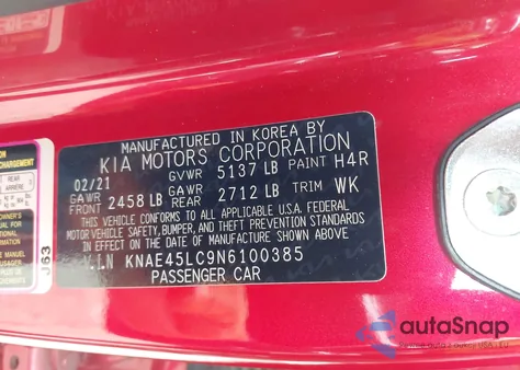 2022 Kia Stinger Gt1 from USA, damaged, VIN KNAE45LC9N6100385